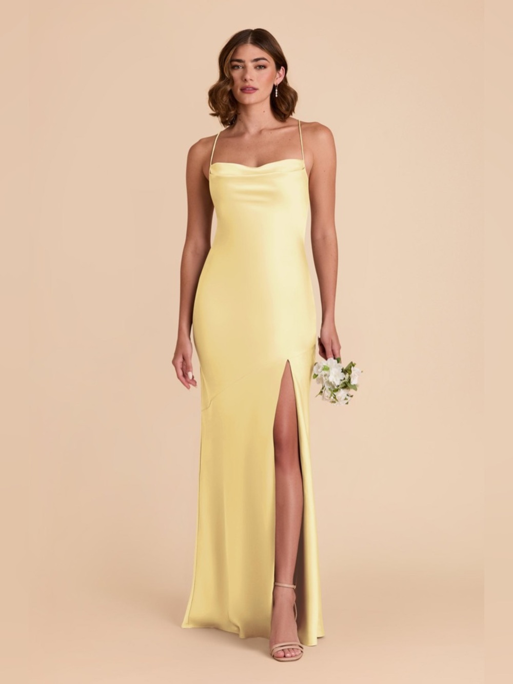 NEW Birdy Grey Olivia Dress Matte Satin Lemon Sorbet Bridesmaid Women’s Size L
